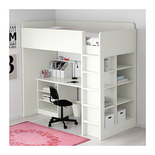 Кровать-чердак СТУВА 2 полки/3 полки белый ИКЕА, IKEA , фото 2
