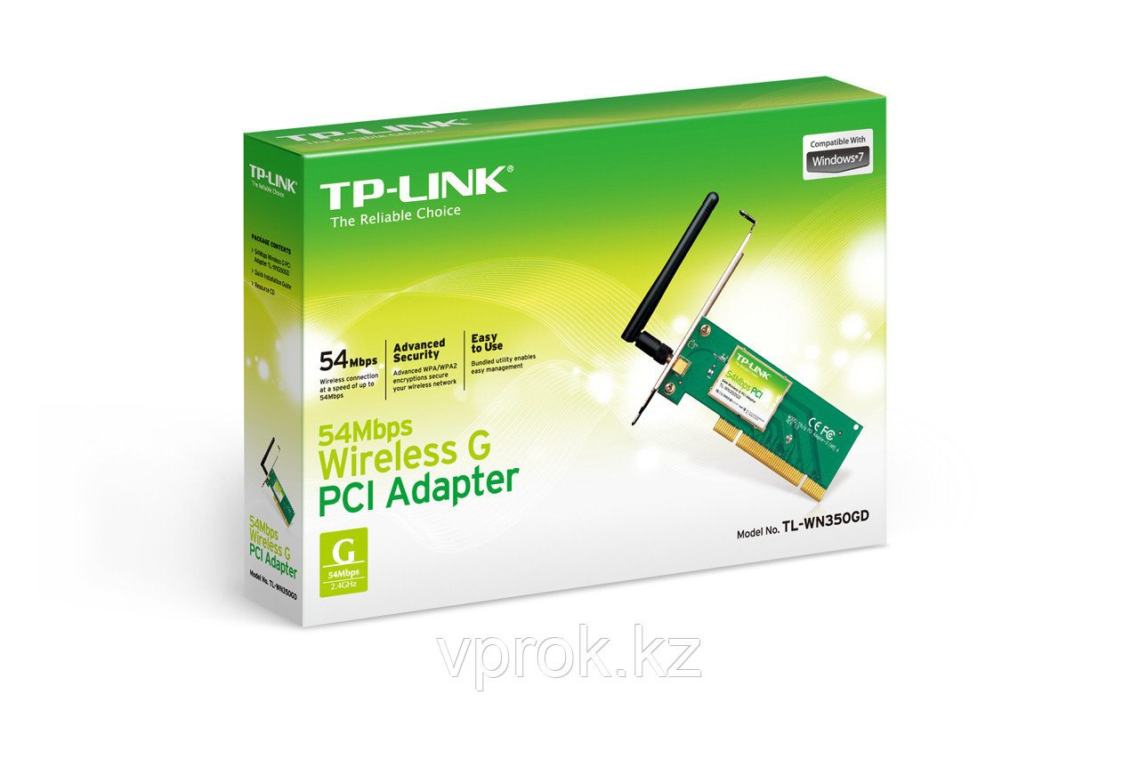 Беспроводной адаптер "TP-Link Wireless lan Adapter PCI IEEE802.11 b/g,M:TL-WN350GD" - фото 2 - id-p36726727