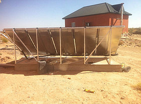 Солнечная водонагревательная система 5 плоских коллекторов, 500л бивалентный бак 16