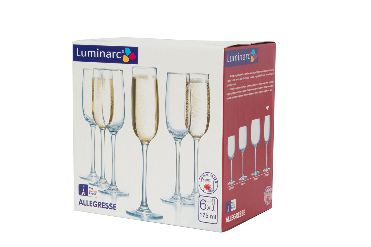 Набор фужеров для шампанского Luminarc Allegresse 175 мл. (6 штук)