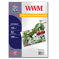 Фотобумага WWM матовая 120г/м кв , A4 , 100л (M120.100)