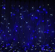 Электрогирлянда “Занавес”, 1500 ламп,LED, 5,0х3,0м, синий, пластик