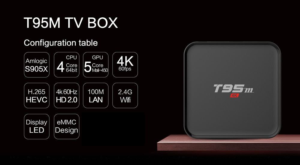 Медиаплеер Sunvell T95M 4K HD ТВ бокс, 64Bit, Android 5.1 - 2GB + 8GB