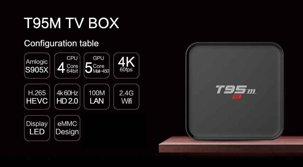Медиаплеер Sunvell T95M 4K HD ТВ бокс, 64Bit, Android 5.1   -  2GB + 8GB, фото 1