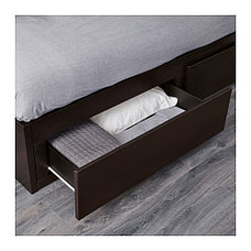 Кушетка каркас ФЛЕККЕ с 2 ящиками черно-коричневый ИКЕА, IKEA, фото 2