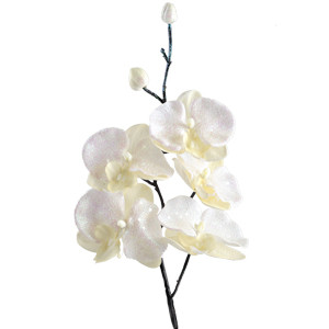 Декор Орхидея из шелка на клипсе перламутр 31см KA629626