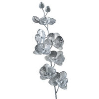 Декор Орхидея из шелка серебр. с блеском 78см KA628918