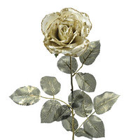 Декор Роза из шелка золотая h=76см KA628873