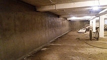 Так выглядит паркинг после выполнения работ по сплошной гидроизоляции стен ,материалами проникающего действия с бронирующим эффектом по площади 300м2.
