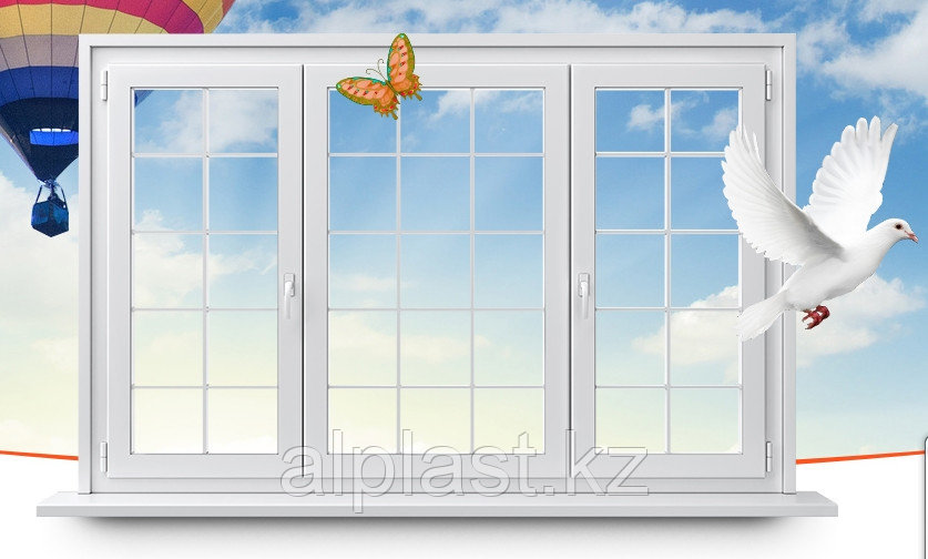 Окна из ПВХ с декоративной раскладкой (металлопластиковые, пластиковые окна), фото 1