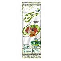 Шоколадная плитка безглютена «Умные сладости» со стевией и миндалем 90 грамм