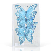 Декор Бабочка из органзы 11х9см голубые KA703842