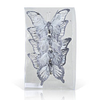 Декор Бабочка из органзы 11х9см металлик с блестками KA703841