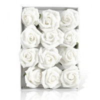 Декор Роза белая с изморозью d4см 12шт/уп KA708363