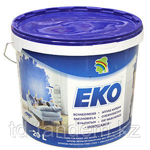 Краска ЕКО 14кг снежнобелая, моющаяся, акриловая для стен и потолков, без запаха - фото 1 - id-p37070409