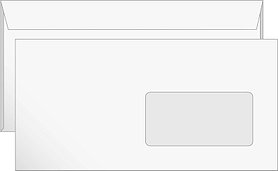Конверт 110х220мм,90гр,правое окно(4x10см),белый,с отрывной полосой по длинной стороне Blasetti