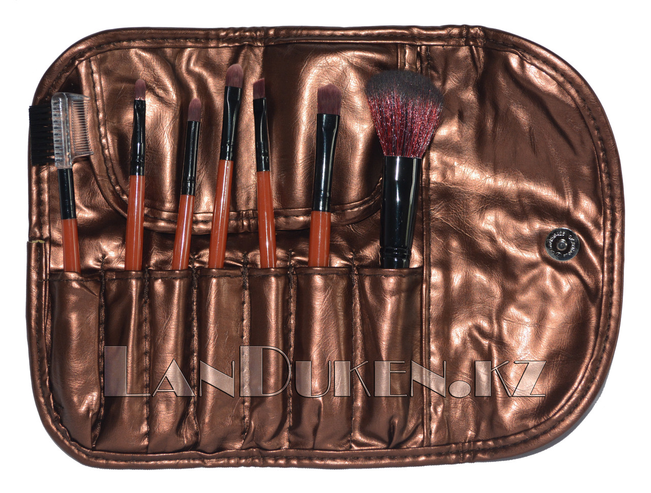 Набор профессиональных кистей для макияжа "MEGAGA PROFESSIONAL" (7 штук в наборе, бронзовый чехол) - фото 2 - id-p36555445