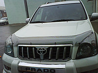 Мухобойка (дефлектор капота) Toyota Land Cruiser Prado 120 2003-2008 (Carbon)