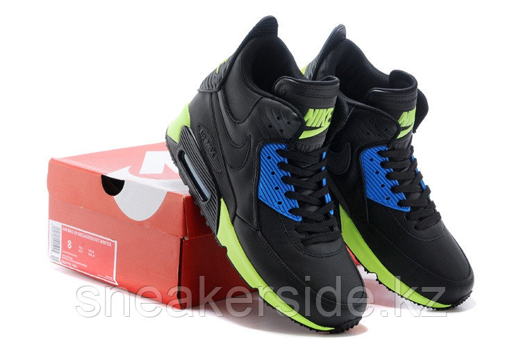 Зимние кроссовки Nikе Air Max 90 Sneakerboot Black Blue Green (40-45) - фото 5 - id-p37228366