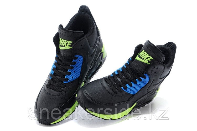 Зимние кроссовки Nikе Air Max 90 Sneakerboot Black Blue Green (40-45) - фото 3 - id-p37228366