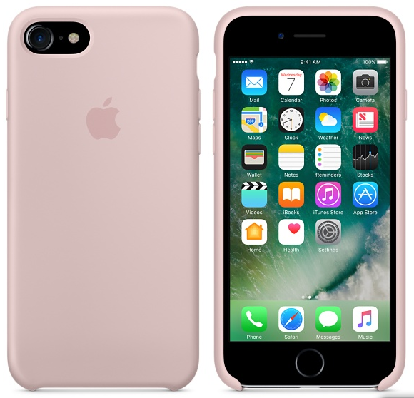 Cиликоновый чехол для iPhone 7 (розовый песок)