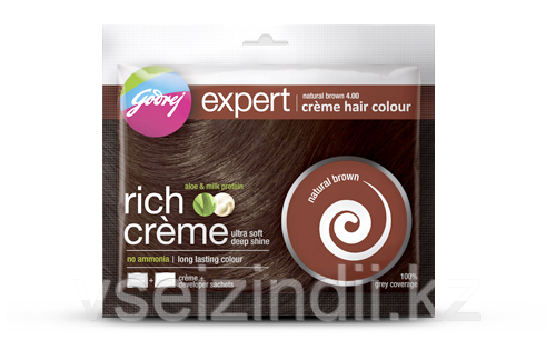 Краска-крем для волос на основе хны Godrej Expert Rich Crème, натуральный коричневый (natural brown) - фото 1 - id-p37529096