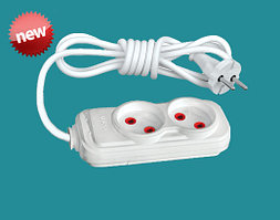 Удлинитель Mirsa на 2 гнезда с заземлением,2 м (3*0,75)