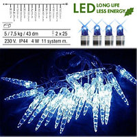 Гирлянда голубая дополн. Сосульки 4x0,4м 25диодов LED 465-69 N2165 Гирлянда голубая дополн. Сосульки 4x0,4м 25диодов LED 465-69