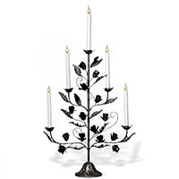 Канделябр LED Розетта серебро 5 свечей 112-81