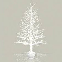 Декорация зимнее дерево бел. 1,2м с мерцанием