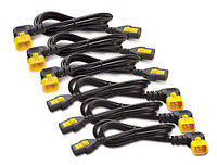 Power Cord Kit (6 ps), Locking, IEC 320 C13 to IEC 320 C14 (90 degree), 10A, 208/230V, 0,6 m,  3 Left + 3