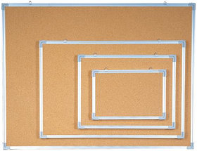 Доска пробковая 90x150см, алюминиевая рамка Data Zone