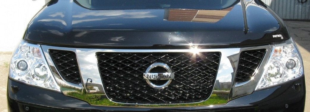 Мухобойка (дефлектор капота) EGR Nissan Patrol (Y62) 2010+ с логотипом - фото 1 - id-p28786117