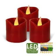Свеча светильник LED 3 восковых красных свечи h6х5см 67-37