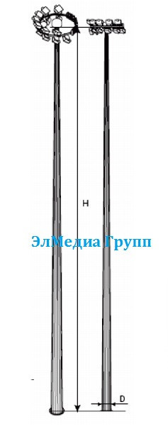 Мачта с мобильной короной МГФ-16, МГФ-20, МГФ-25, МГФ-30, МГФ-35
