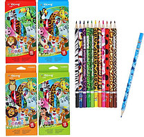 Карандаши 12 цветов Yalong Зоопарк  