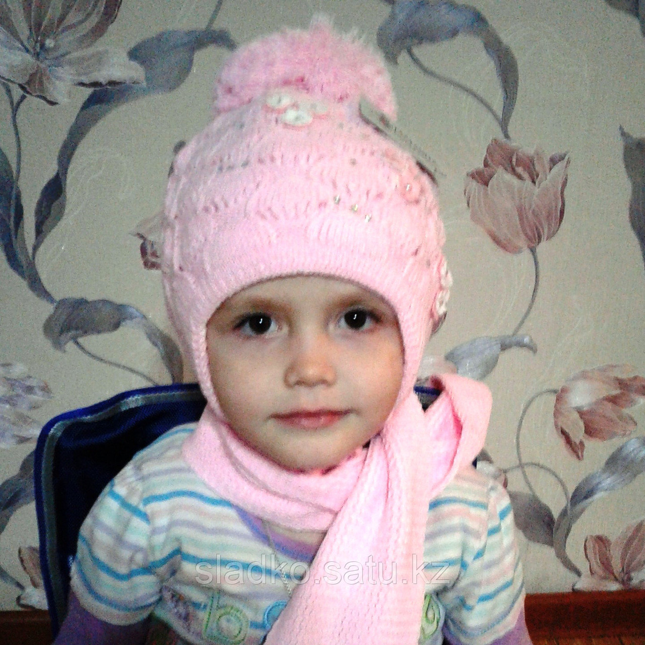 Комплект шапка и шарф для девочки теплый - фото 4 - id-p37813995