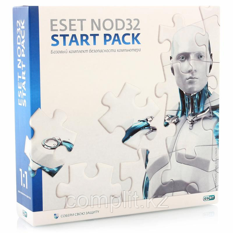 ESET NOD32 Start Pack - базовый комплект безопасности компьютера,  лицензия на 1 год на 1ПК