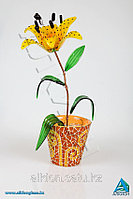 Декоративный цветок из стекла «Лилия желтая»