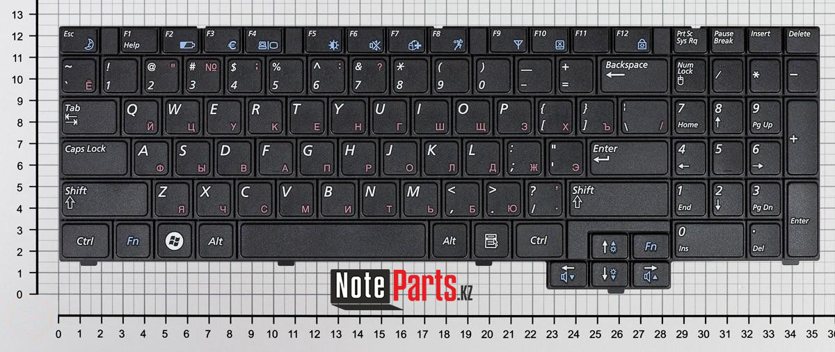 Клавиатура для ноутбука Samsung R517/ R523/ R528/ R530/ P580/ R620, RU, черная
