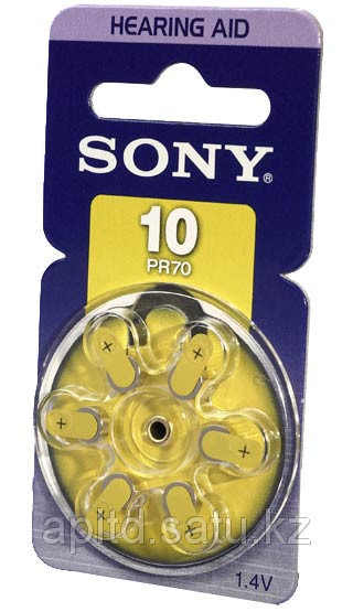 Батарейки таблетки для слуховых аппаратов Sony PR10D6A(+10), фото 1