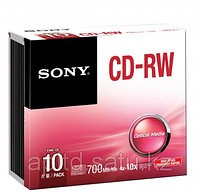 CD-RW Диски 700mb 80 мин slim 10CRW80SHS Sony  Перезаписываемые