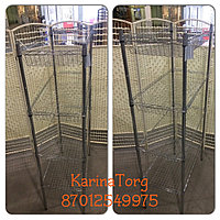 Стеллаж сетчатый глубокий 4-х ярусный, универсальный