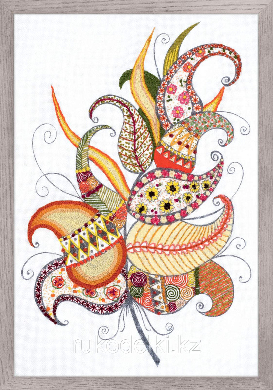 Вышивка на ткани с напечатанным рисунком Риолис "Волшебное перо"