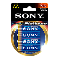 Батарейки LR6 AA пальчиковые Sony AM3PTB4D Stamina Platinum, 4 шт