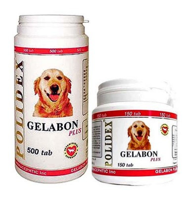 POLIDEX Gelabon plus, Полидекс, витамины для суставов для собак и щенков, уп. 150 табл. - фото 1 - id-p38000713