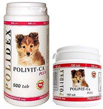POLIDEX Polivit-Ca plus, Полидекс, мультивитамины для щенков, уп. 500 табл.