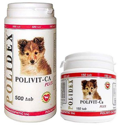 POLIDEX Polivit-Ca plus, Полидекс, мультивитамины для щенков, уп. 150 табл. - фото 1 - id-p38000957