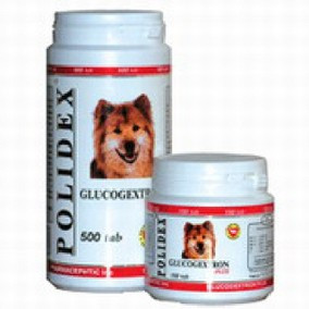 POLIDEX Glucogextron plus, Полидекс, хондропротектор для собак и щенков, уп. 500 табл.
