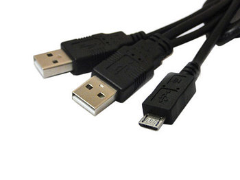 Кабель USB 2.0(m) - microUSB(m) Y-кабель HDD 0.5m